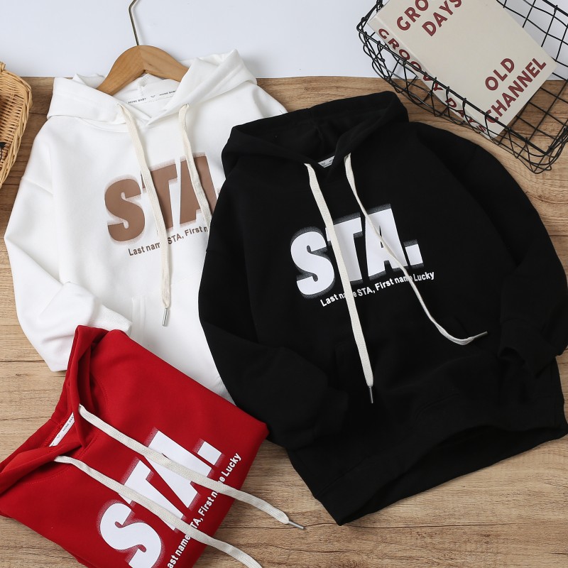 Felpa con cappuccio bambino in velluto caldo per maschi e femmine_voghion.com