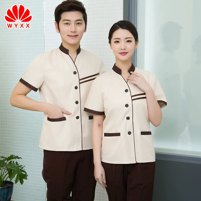 Чистка одежды с коротким рукавом летняя одежда уборка имущества тетя гостиничный номер официант рабочая одежда с коротким рукавом ПА костюм