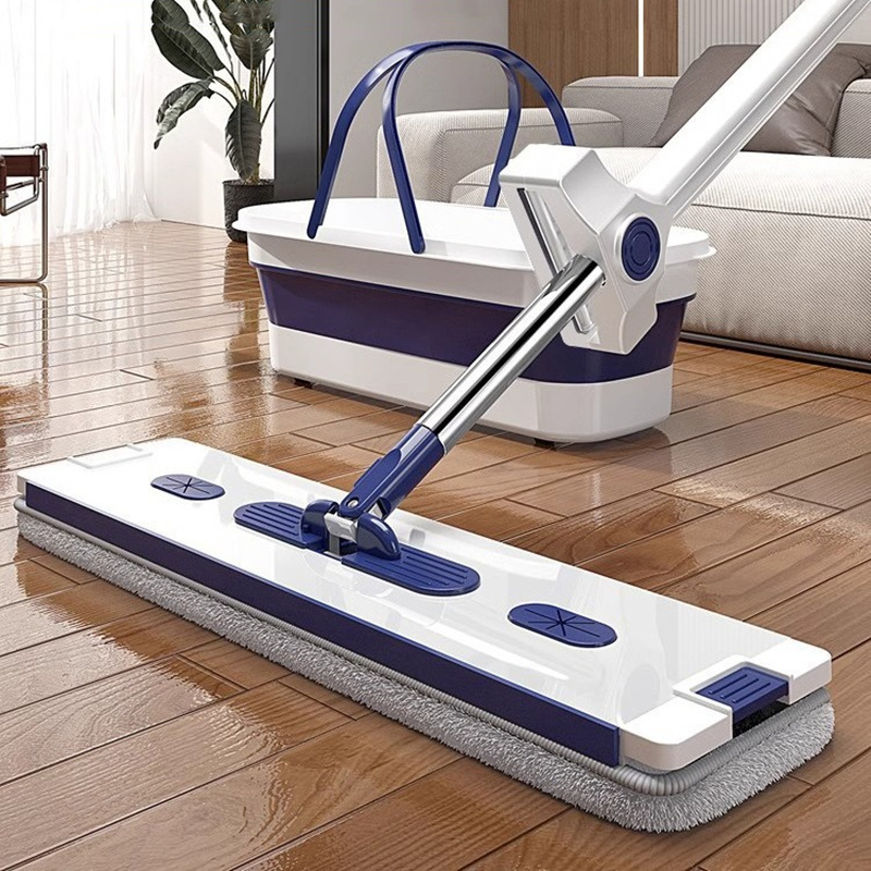 Mop Hands-Free Household Mop Set with Bucket Large Lazy Mopping Magic Rotating Flat Mop