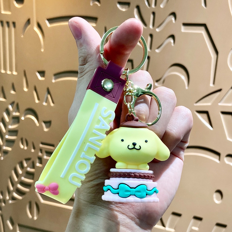Llavero de dibujos animados de Sanrio con diseño de perro de orejas grandes, colgante, adorno de llavero de Kuromi, artículos pequeños, pequeño regalo