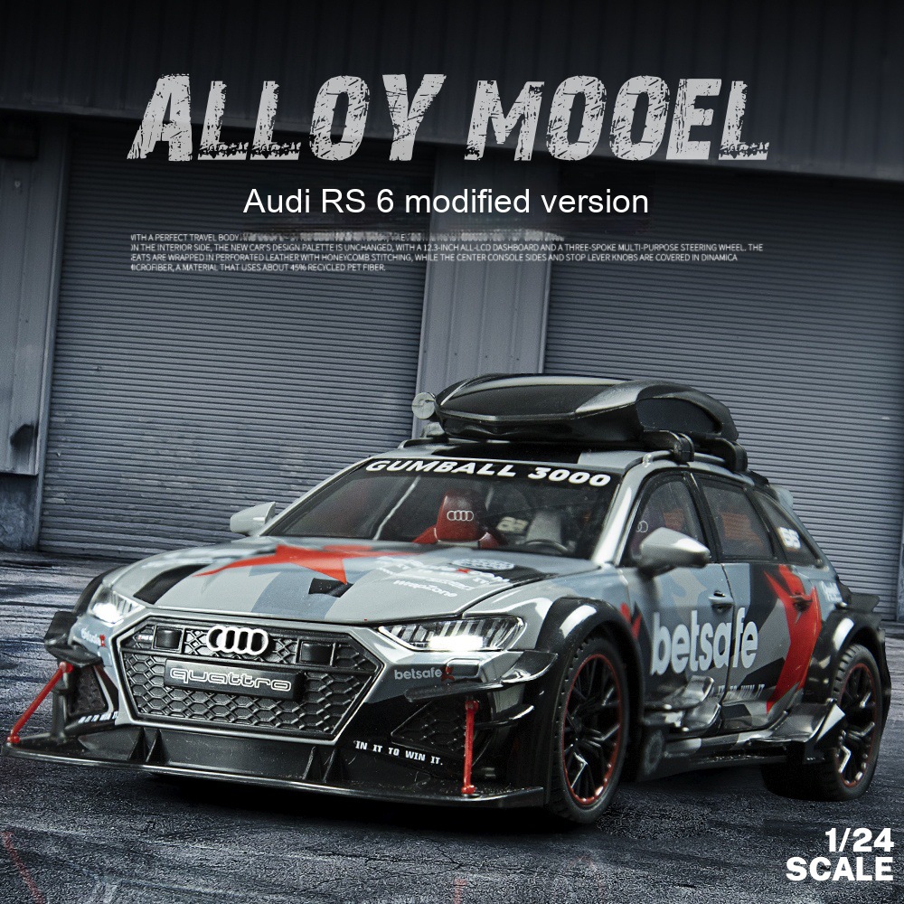 1: 24 Audi RS6 modified alloy car model cross-border