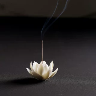 创意陶瓷手工莲花小号睡莲线香炉家用檀香沉香熏炉香插摆件