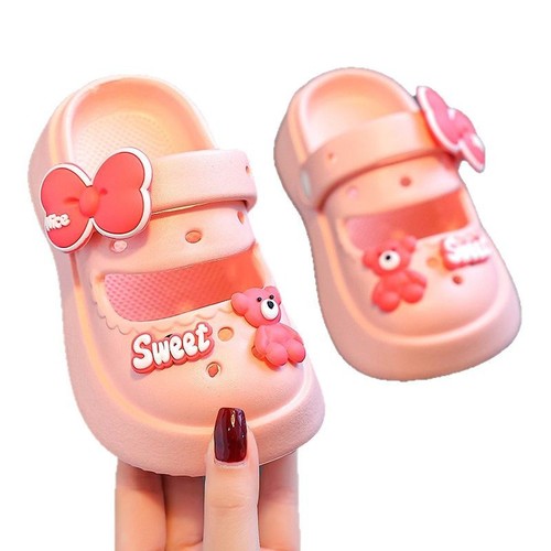 Baby EVA Ultra Lightweight Hole-to-Hole Shoes Summer Kindergarten Cute Children Outdoor Wear Soft Sole Non-Slip Girls' Cooling Slippers