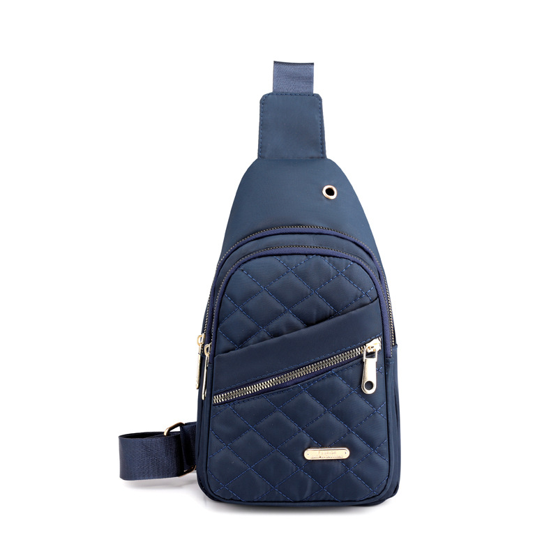 Estilo coreano simple bolsa de pecho de las mujeres nuevo multi-capa de hilo de bordado de gran capacidad bolsa de hombro chica ocio al aire libre bolsa de mensajero