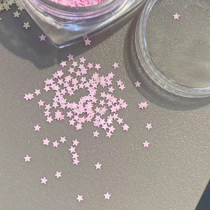 星星亮片美甲饰品网红爆款大小混银色五角星迷你超薄指甲贴片装饰|undefined