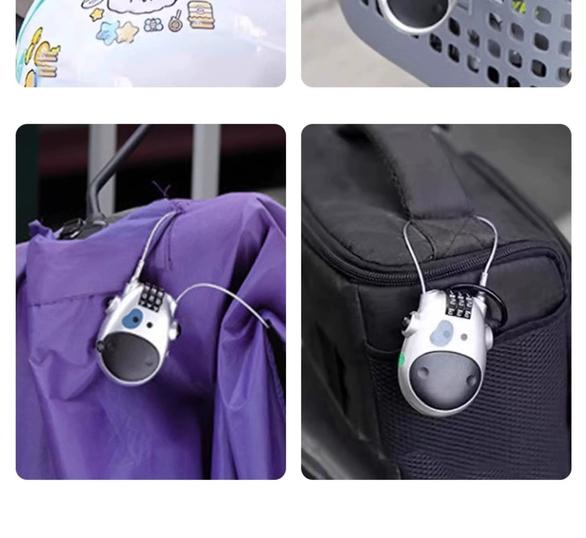 Helmet lock, electric bike lock, luggage lock, steel wire ski lock, anti-loss padlock, retractable lock, combination lock