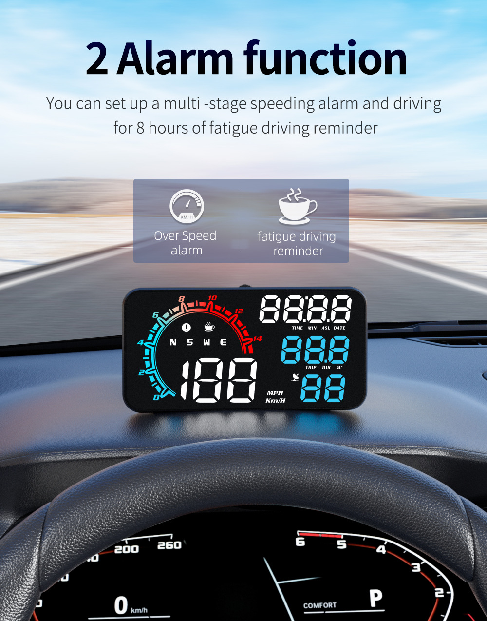 Cross-border universal HUD head-up display for cars, GPS speed, time, date, altitude, compass head-up instrument G11