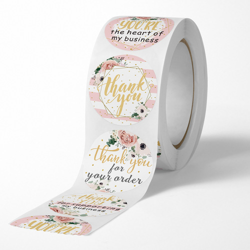 Foreign trade roll-packed flower crafts decoration thank you seal sticker envelope holiday handmade holiday decoration sticker