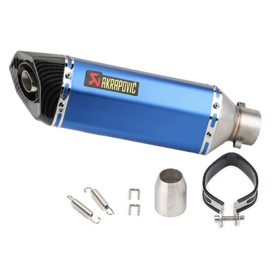 small hexagonal round tail exhaust — Motorcycle exhaust pipe - 370mm-blue