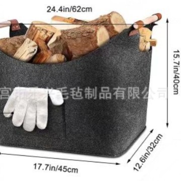 アマゾンフェルト収納バスケット薪輸送バッグ元宝型木棒携帯用大容量汚れ玩具収納|undefined