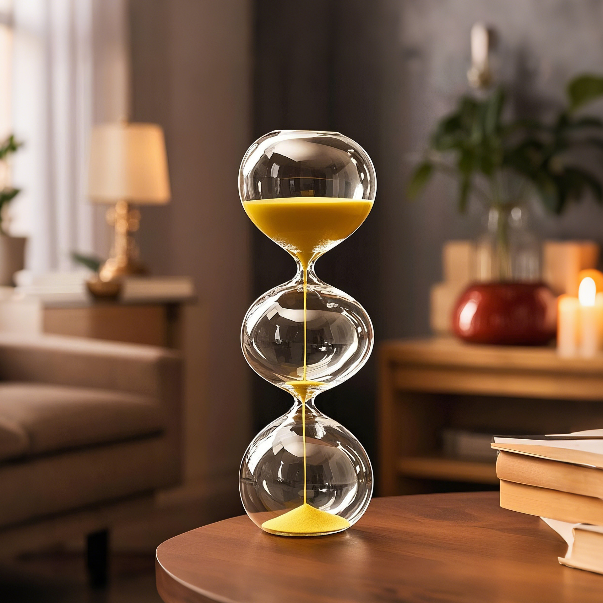 Reloj de arena de vidrio creativo de tres capas esféricas forma de reloj de arena temporizador de la personalidad nórdica fábrica de decoración del hogar al por mayor image 3