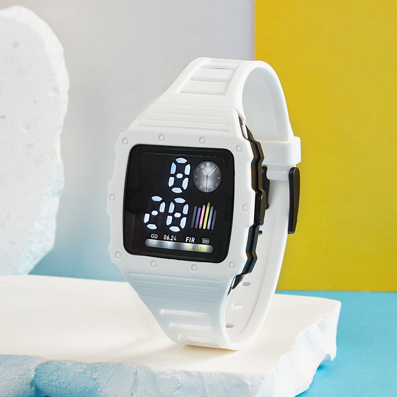 Moda simple macaron LED reloj electrónico Junior High School estudiante pareja reloj digital de una sola pieza reloj de entrega