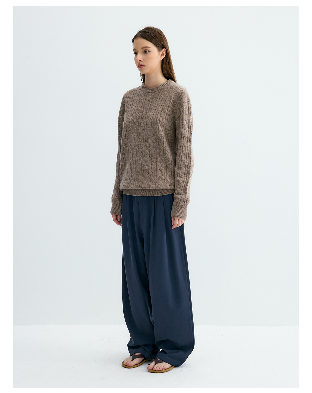 UNF Cable-Knit Crewneck Sweater