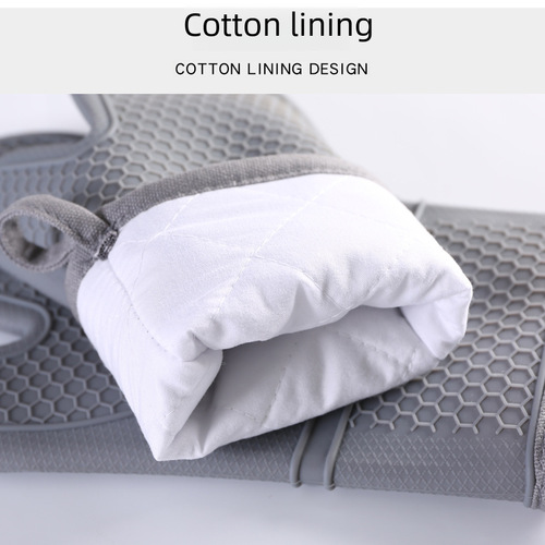 Kitchen silicone insulation gloves, high temperature resistant baking oven gloves, thickened honeycomb pattern microwave oven gloves, wholesale