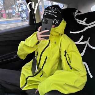 Niaojia Flat Fluorescent Green Hard Shell Jacket for Women 2025 New Spring & Fall American Outdoor Three-In-One Sports Jacket