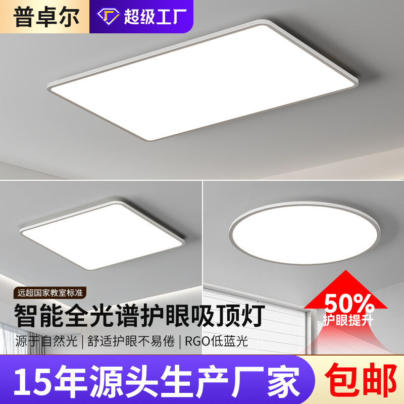 Full Spectrum Living Room Ceiling Light, Zhongshan Lighting Fixtures, Minimalist Style, Modern Eye-Protection Bedroom Ceiling Light, Whole House Package Full Spectrum Living Room Ceiling Light, Zhongshan Lighting Fixtures, Minimalist Style, Modern Eye-Protection Bedroom Ceiling Light, Whole House Package