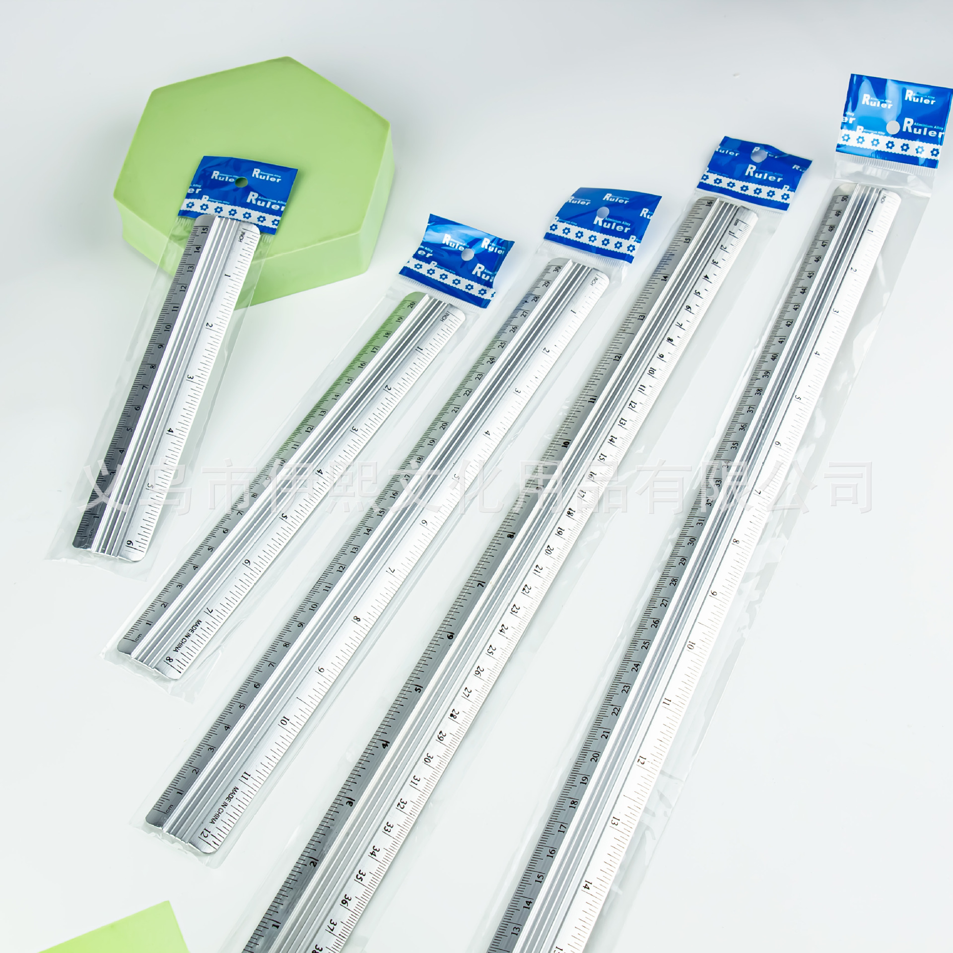 15 / 20 / 30 / 40 / 50cm regla de aleación de aluminio para estudiantes maestros de dibujo longitud de medición de doble escala regla