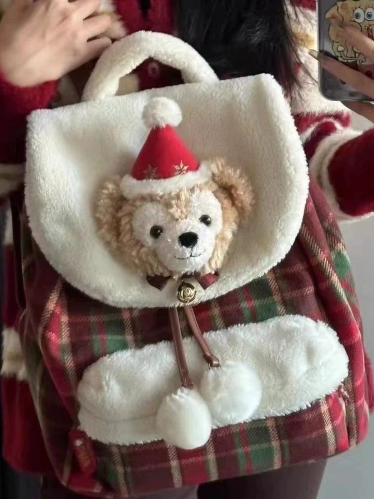 Backpack, plush small bell, cartoon school bag for elementary school students, cute card holder