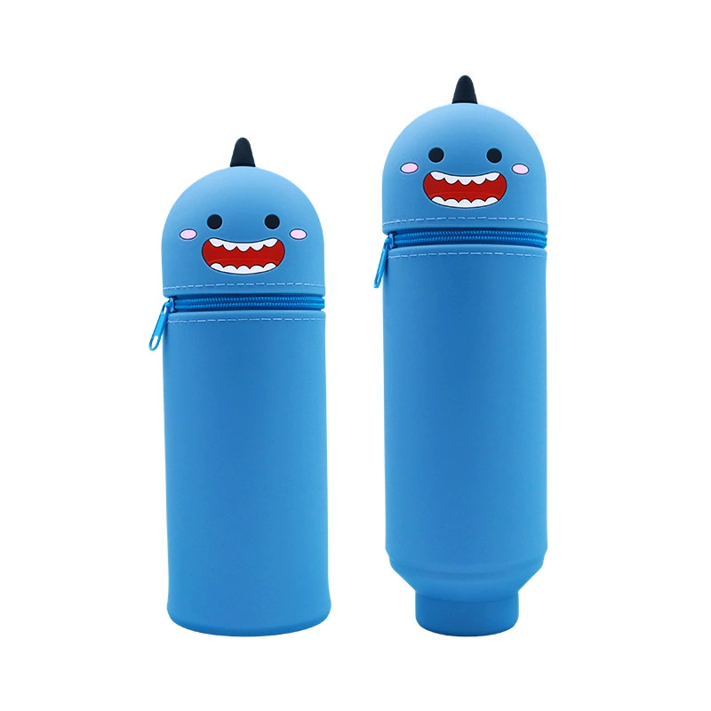 Silicone Cartoon Pencil Case, Large-Capacity Foldable Stationery Pouch, Dinosaur & Animal Designs