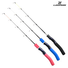 LEO/乐欧 28307【弯把扁稍冰钓竿】插节实心冰钓鱼竿冬钓筏竿渔具