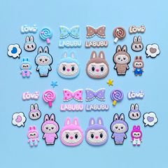 アニメlabubu布アクセサリー携帯電話pvcパッチdiyアクセサリー靴ボタン装飾シール工場スポット