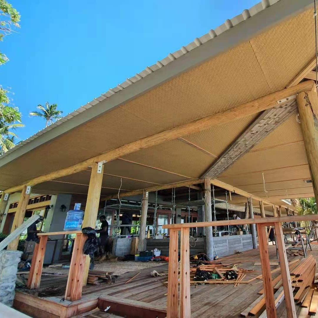 (耐腐抗压)仿真竹席古建旅游景区别墅动物园吊顶凉席草席防火阻燃