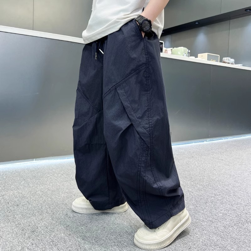 Boys' Tooling Pants Summer Thin 2025 New Children's Straight-tube Wide-leg Long Pants Big Children's Summer Anti-mosquito Pants