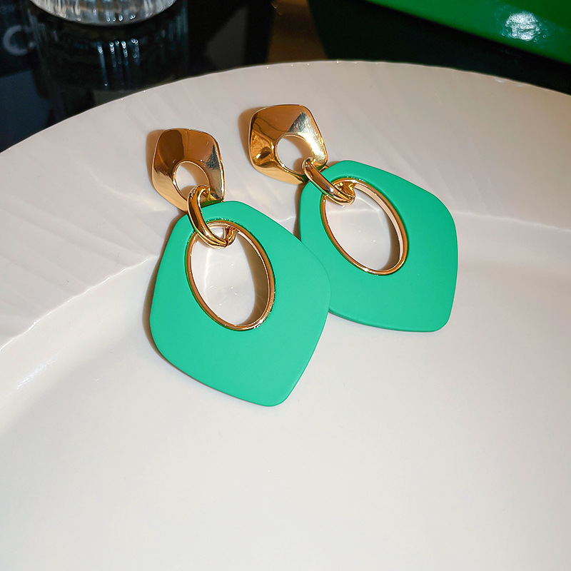 Fashion Geometric Arylic Copper Plating Drop Earrings 1 Pair