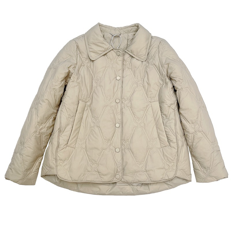 Transfronterizos TikTok chaqueta de plumón ligera con solapa corta, chaqueta de abrigo de abrigo caliente de moda casual de estilo pequeño