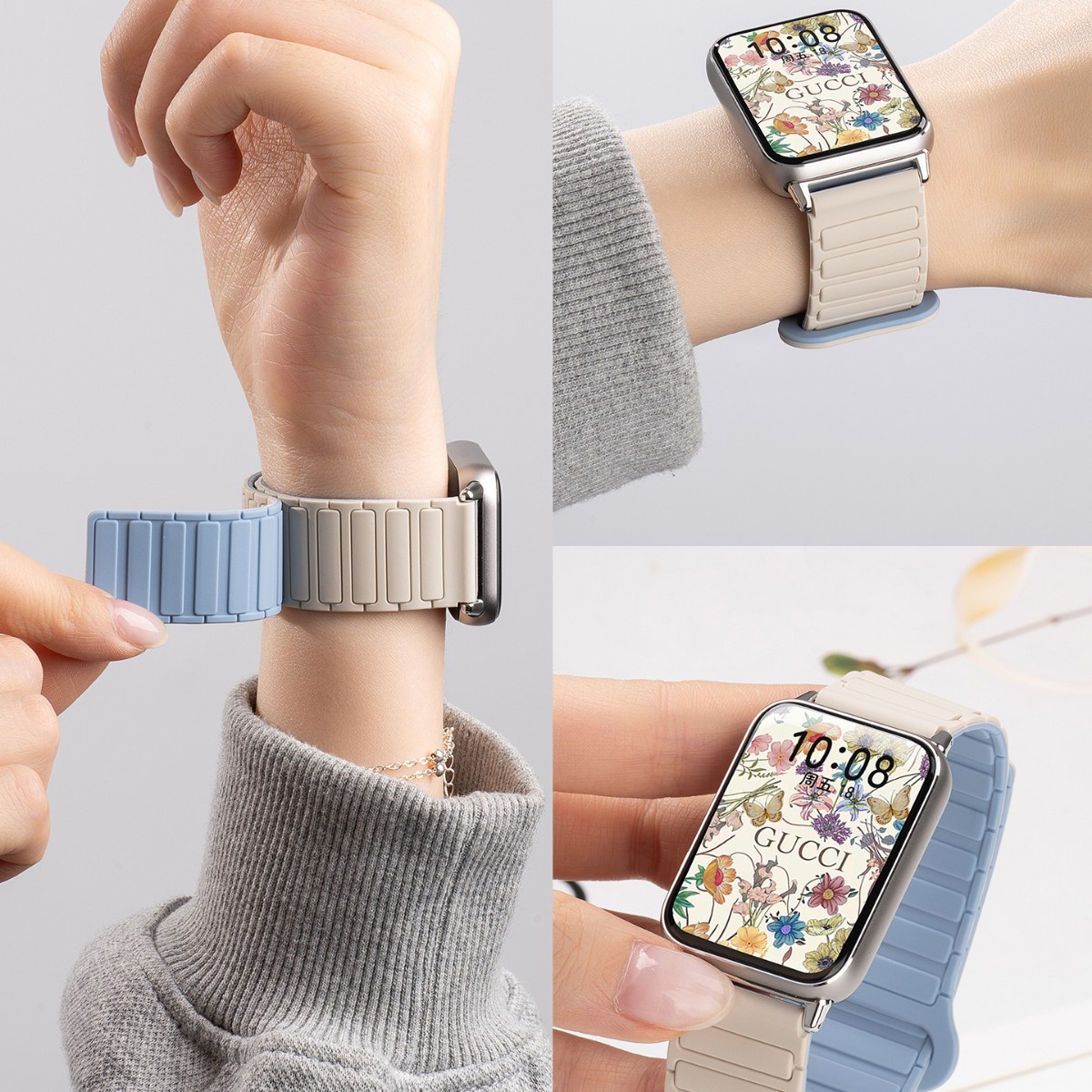 Suitable for Xiaomi Mi Band 9Pro Silicone Watch Strap Tooling Silicone Loop Magnetic Xiaomi 8Pro Women's Watch Strap