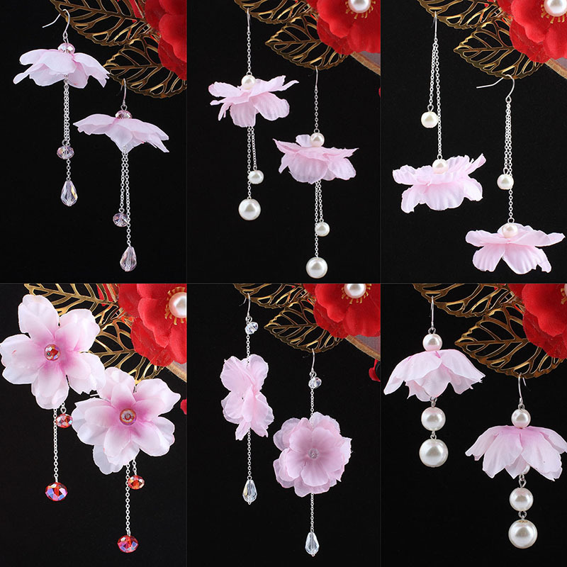 汉服饰品中国古风花朵耳环925银耳钩民族风流苏耳坠宫廷新款搭配|ms