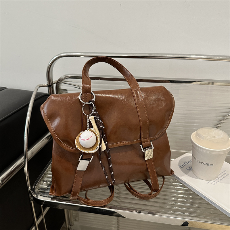 2024 otoño y invierno nuevo estilo de alta sensación bolso de mano de gran capacidad mochila de hombro mujer retro viaje de hombro mochila de moda