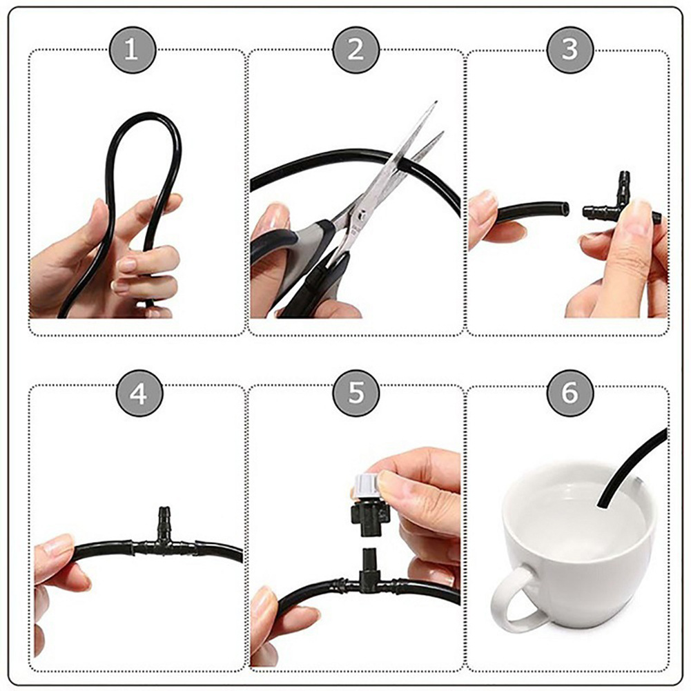 Set de pulverización gris de 10 metros Set de pulverización automática de pulverización de enfriamiento Set de pulverización automática de regador de flores Sistema de pulverización de baja presión