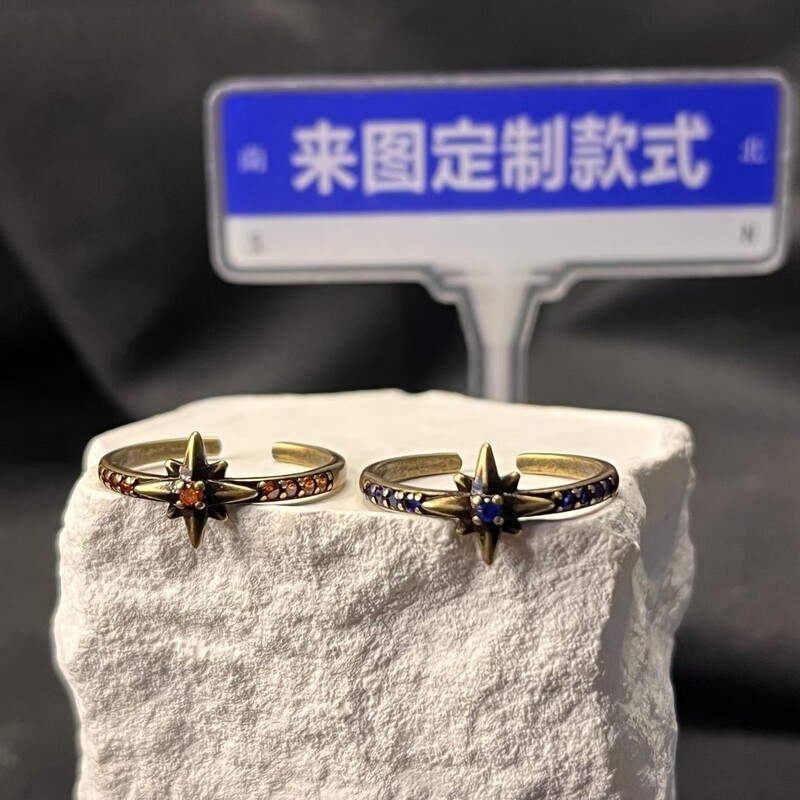 New Mini Fresh National Tide Cross Series Copper Plated Black Gold Polished Black Dye Retro Ring for Women New Mini Fresh National Tide Cross Series Copper Plated Black Gold Polished Black Dye Retro Ring for Women