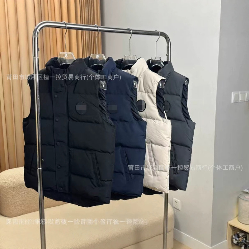 Putian Cross-Border Russian-Style down Vest with Diagonal Pockets, Black Label, Red Label, Unisex, Autumn and Winter, Warm, Versatile Vest, Foreign Trade Putian Cross-Border Russian-Style down Vest with Diagonal Pockets, Black Label, Red Label, Unisex, Autumn and Winter, Warm, Versatile Vest, Foreign Trade