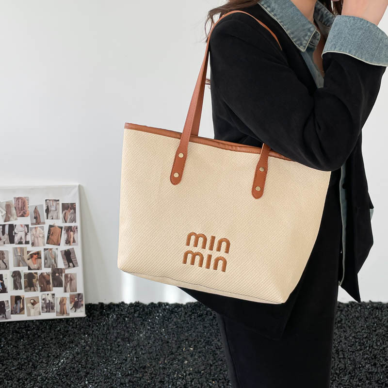 Bolsas retro transfronterizas de gran capacidad para mujeres 2026 nueva moda coreana nicho Zhong tote bolsas de hombro al por mayor