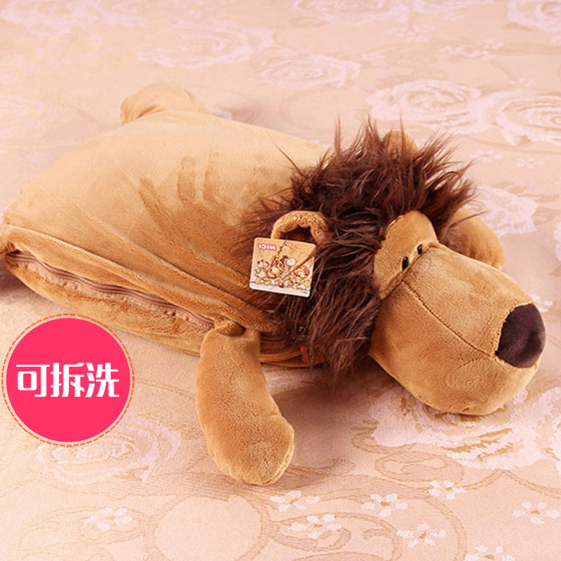 Almohada de Peluche con Diseño de Animal de Dibujos Animados, Manta Multifuncional Dos en Uno para Aire Acondicionado, Oficina, Siesta, Auto