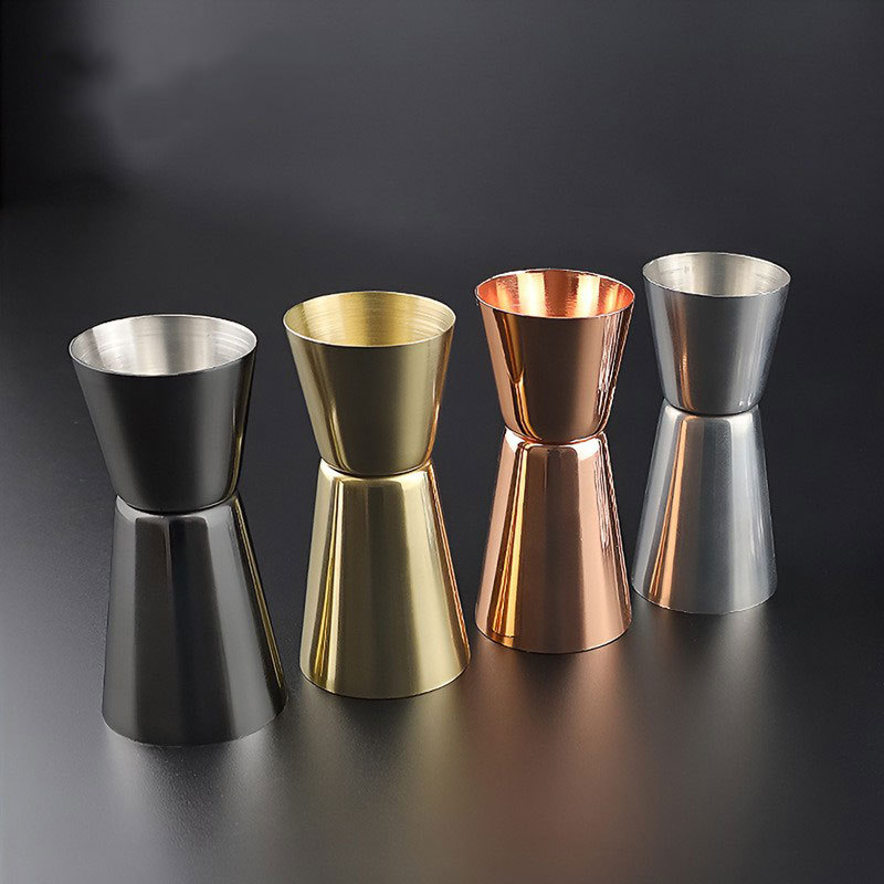 Vaso medidor de acero inoxidable de doble extremo de 25/50 ml, vaso medidor de dos extremos, herramienta de bar, vaso medidor, vaso medidor para cócteles