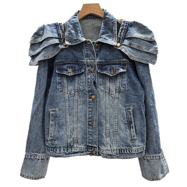 Retro removable denim shoulder pads