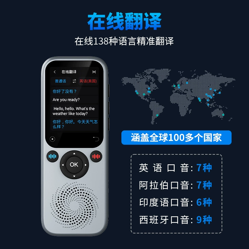 Хит продаж: внешнеторговый AI умный переводчик с Bluetooth, офлайн-перевод, многоязычный переводчик, точный синхронный перевод