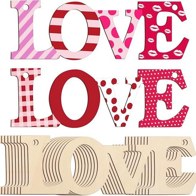 Трансграничный День Святого Валентина Love Декор перечислены деревянные подвески