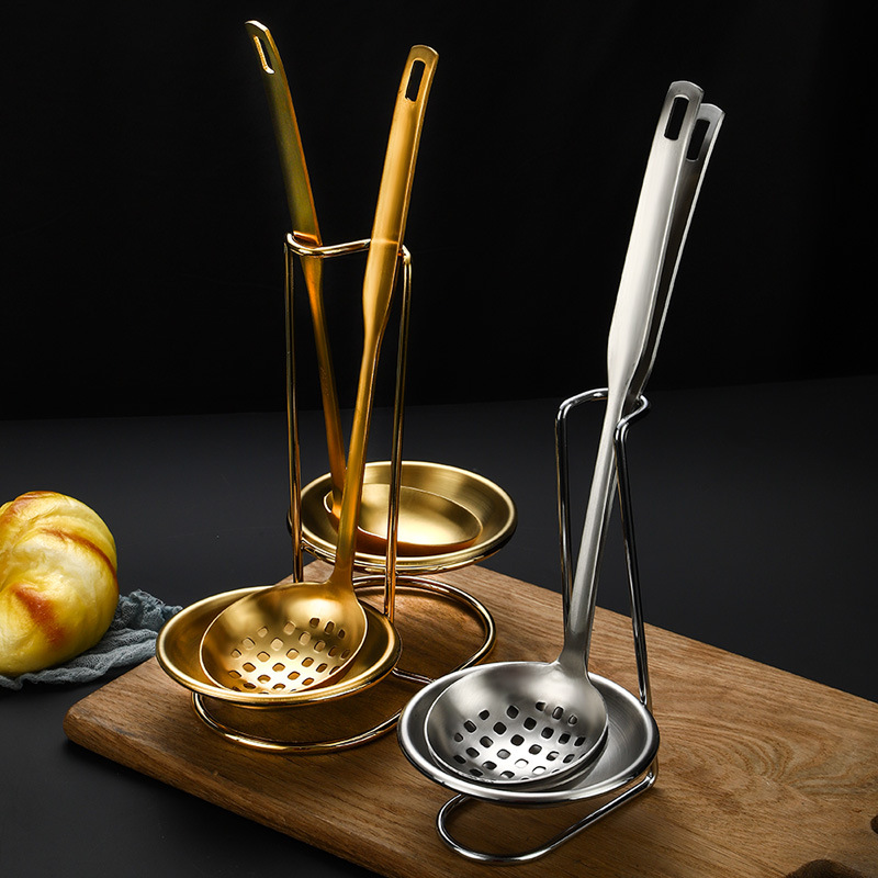 304不锈钢加长加厚餐厅酒店火锅汤壳汤漏汤勺漏勺厨具置物架套装