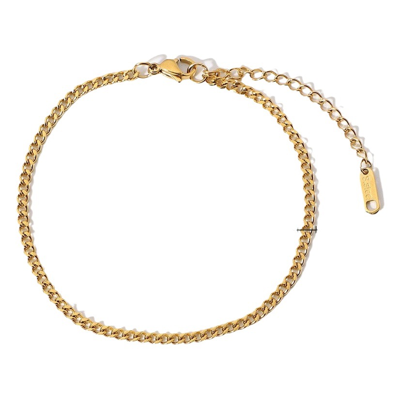 INS viento retro cruz de oro de 18 quilates finos tobillera de acero inoxidable de moda para mujer