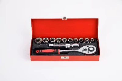 Mühərrik tənzimləmə alətləri – stock: 37-piece auto repair socket - 12-piece-electric-socket-set-in-metal-box