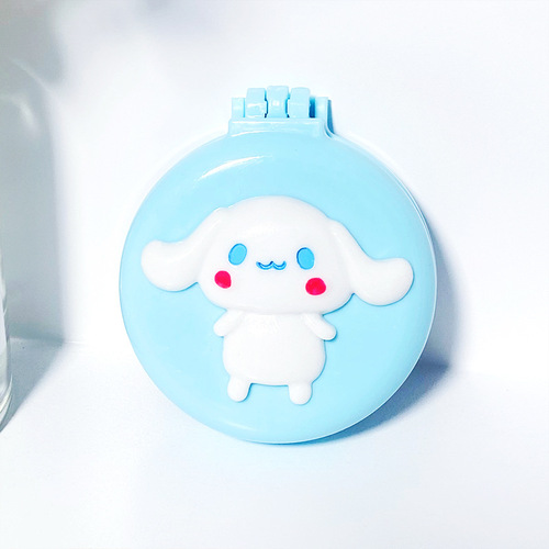 Cartoon Portable Folding Flip Airbag Comb with Makeup Mirror and Two-Purpose All-in-One Cute Comb for Girls