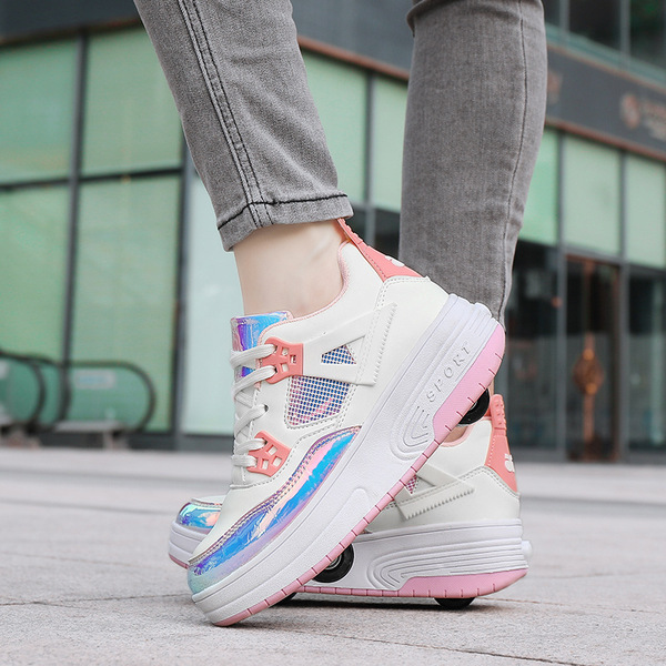 New running shoes Student round sports shoes charging LED hidden…