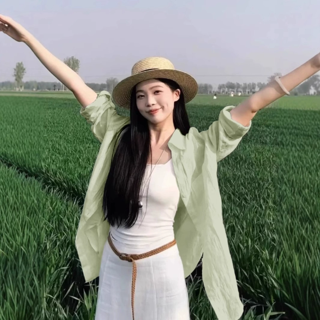 Лето 2025, новая легкая солнцезащитная рубашка с длинными рукавами в японском стиле для женщин, свободный топ в корейском стиле