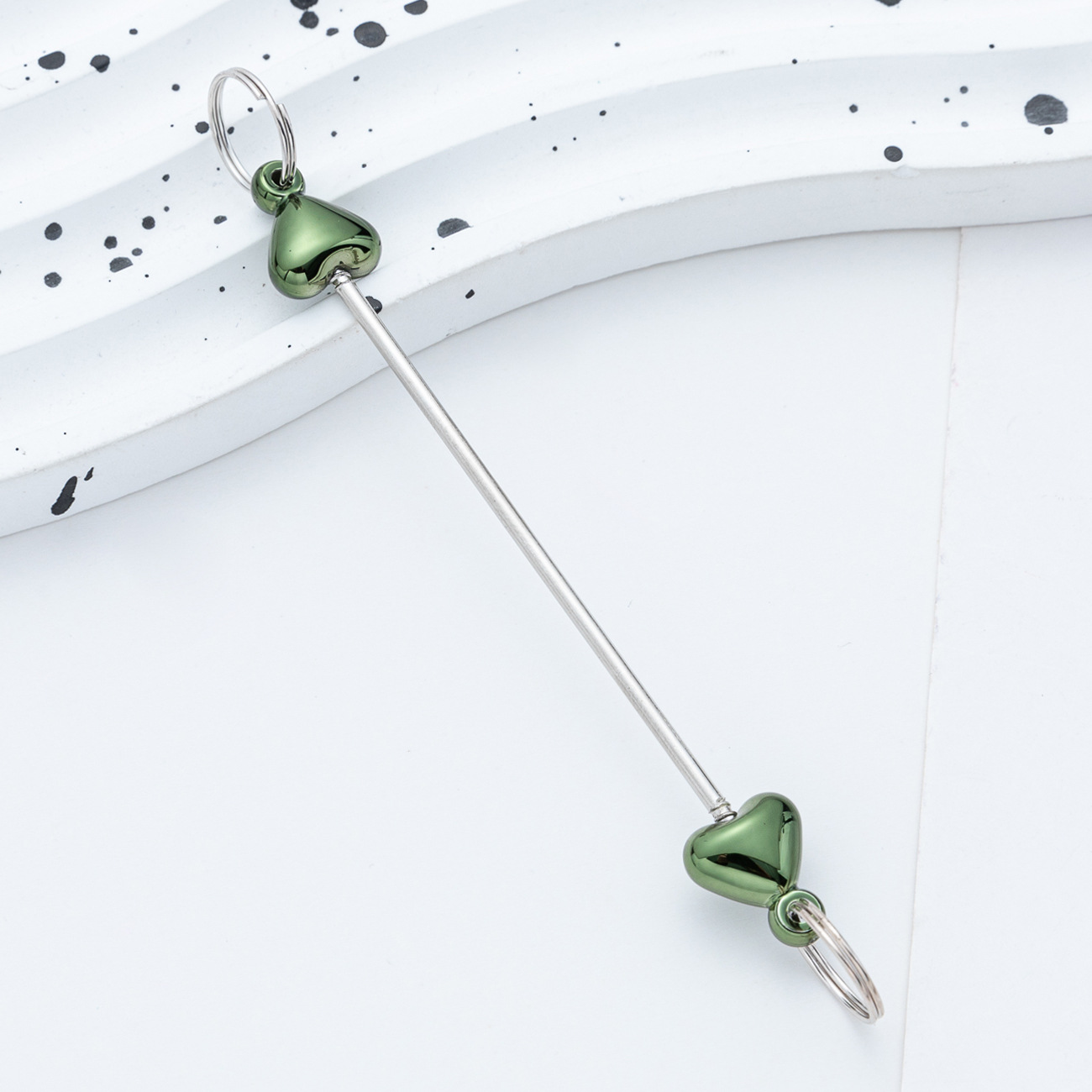Creativo colgante de accesorios de llavero de amor con cuentas de bricolaje nuevo poste de plástico con cuentas accesorios de llavero con cuentas