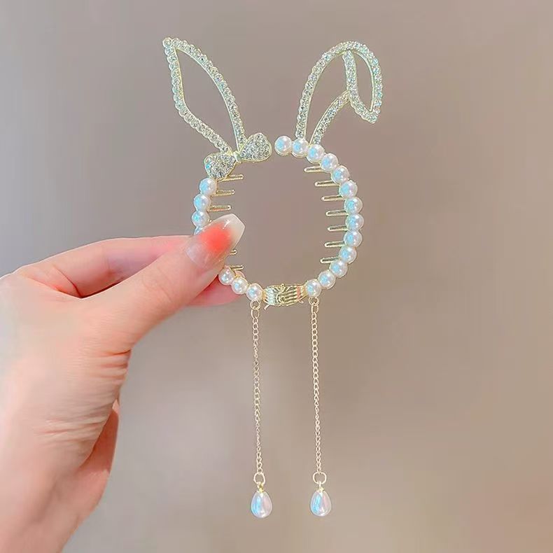 古風鈴蘭流蘇ヘアピン団子の髪飾り女性の高級感バラの髪のフックの気質の半分の髪のクリップ