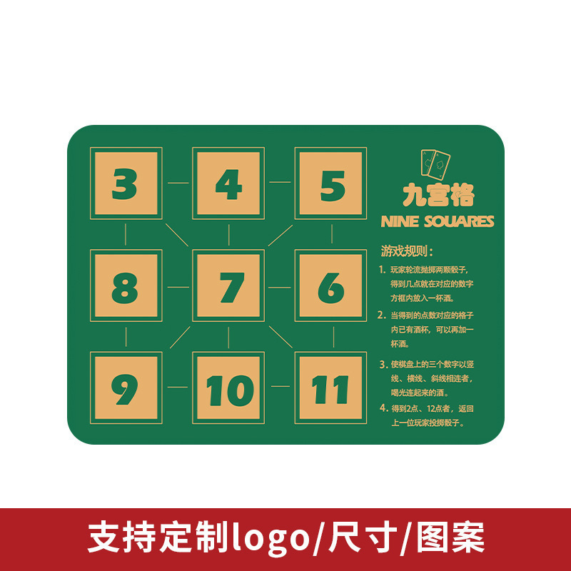 酒吧KTV飞行棋喝酒玩具酒桌聚会游戏垫翻宫格金字塔子桌游鼠标垫|undefined